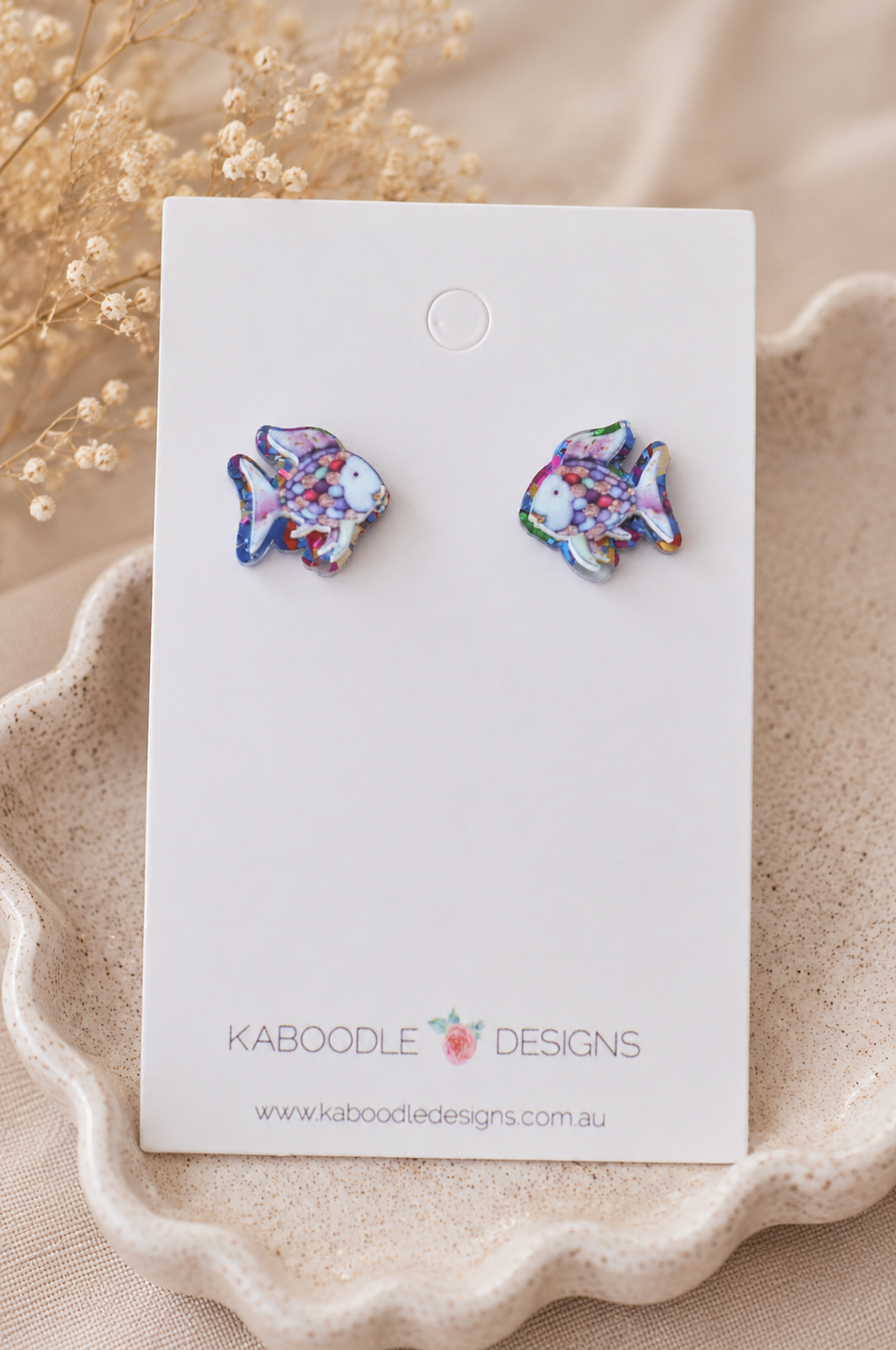Rainbow Fish Stud Earrings - Teacher Classic Acrylic