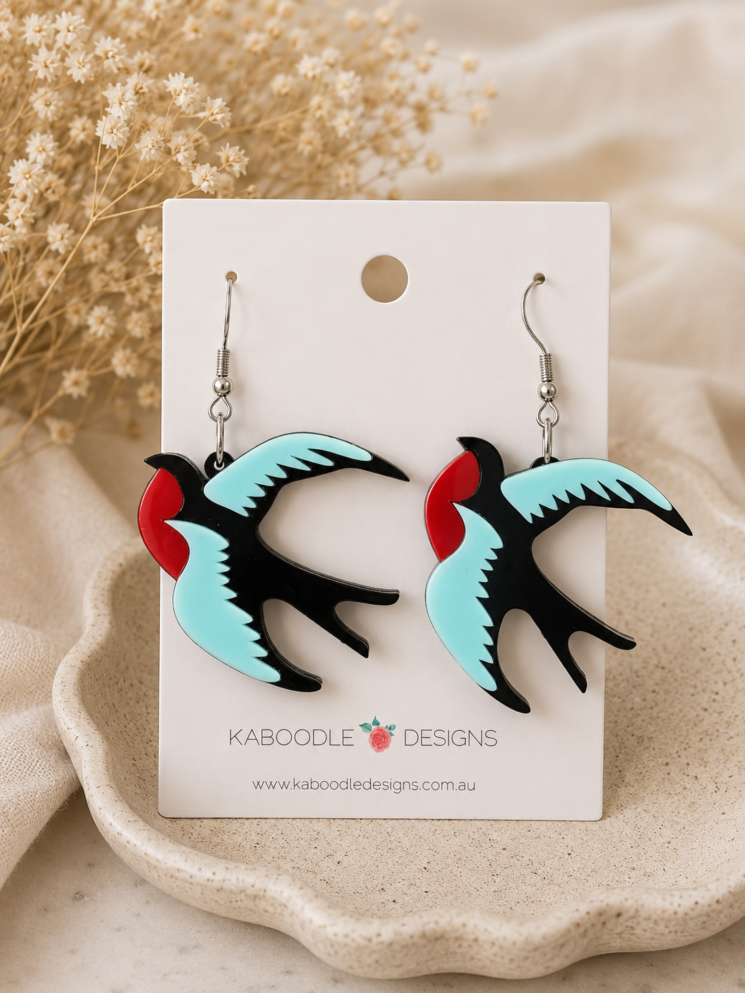 Swallow Bird Dangle Drop Earrings