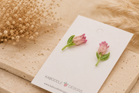 Tulip Earrings - Pink Flower Studs