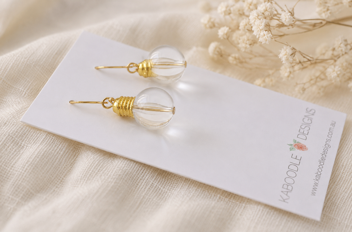 Lightbulb Earrings - Novelty Science Electrician Dangle Drops