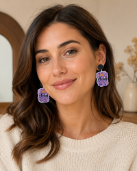 Friends TV Show Earrings - Acrylic Collage Dangle Drops