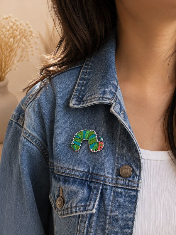 Very Hungry Caterpillar Brooch - Acrylic Glitter Pin