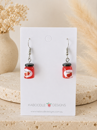 Strawberry Jam Earrings - Miniature 3D Dangle Drops