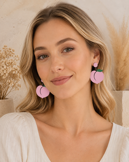 Peach Earrings - Acrylic Perspex Drops