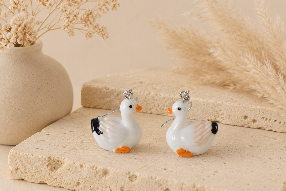 Duck Goose Earrings - Dangle Drops