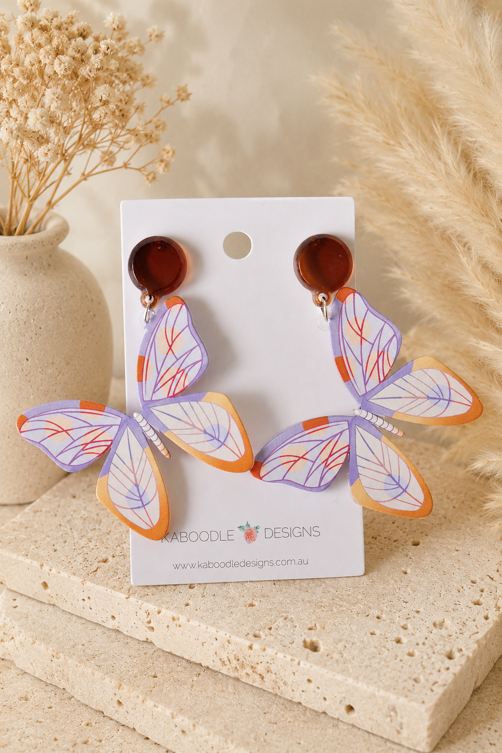Butterfly Earrings - Acrylic Drop Dangles