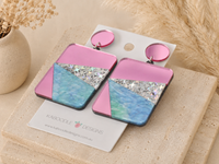 Geometric Shapes Earrings - Acrylic Stars & Triangles Dangle Drops