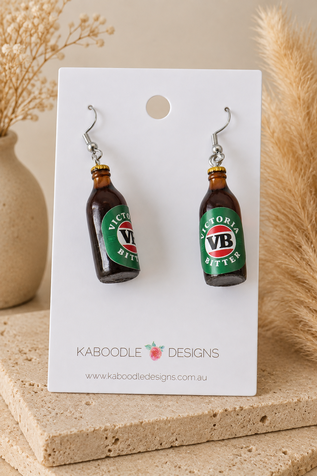 VB Beer Earrings - Novelty Fun Dangle Drops