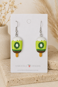 Kiwifruit Earrings - Popsicle Ice Cream Dangle Drops