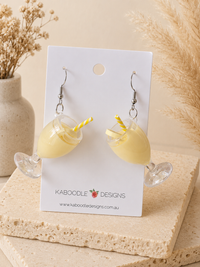 Banana Milkshake Earrings - Thickshake Dangle Drops