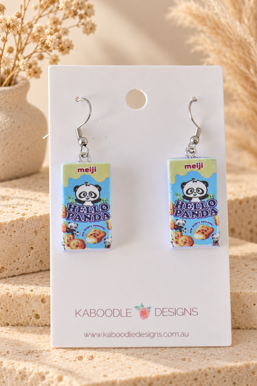 Hello Panda Earrings - Asian Biscuit Snack Drops
