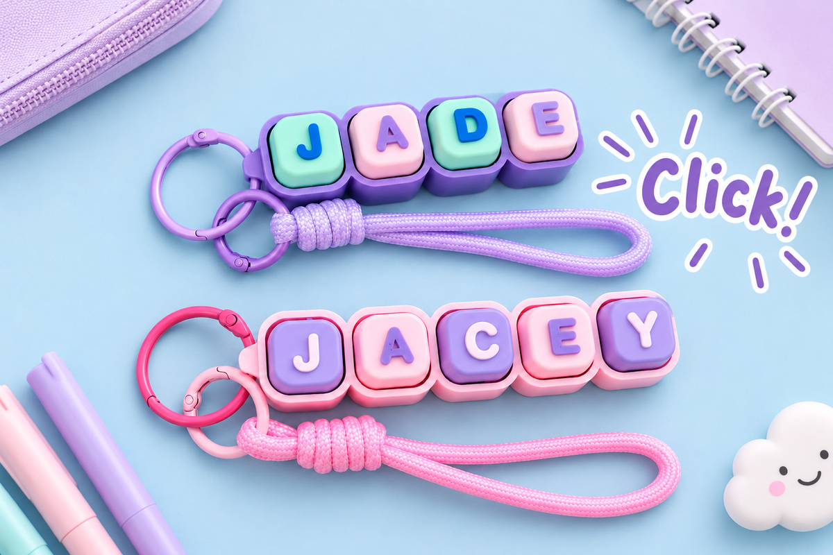 Custom Clicky Clicker Keycap Keychain - Personalise with your name or word