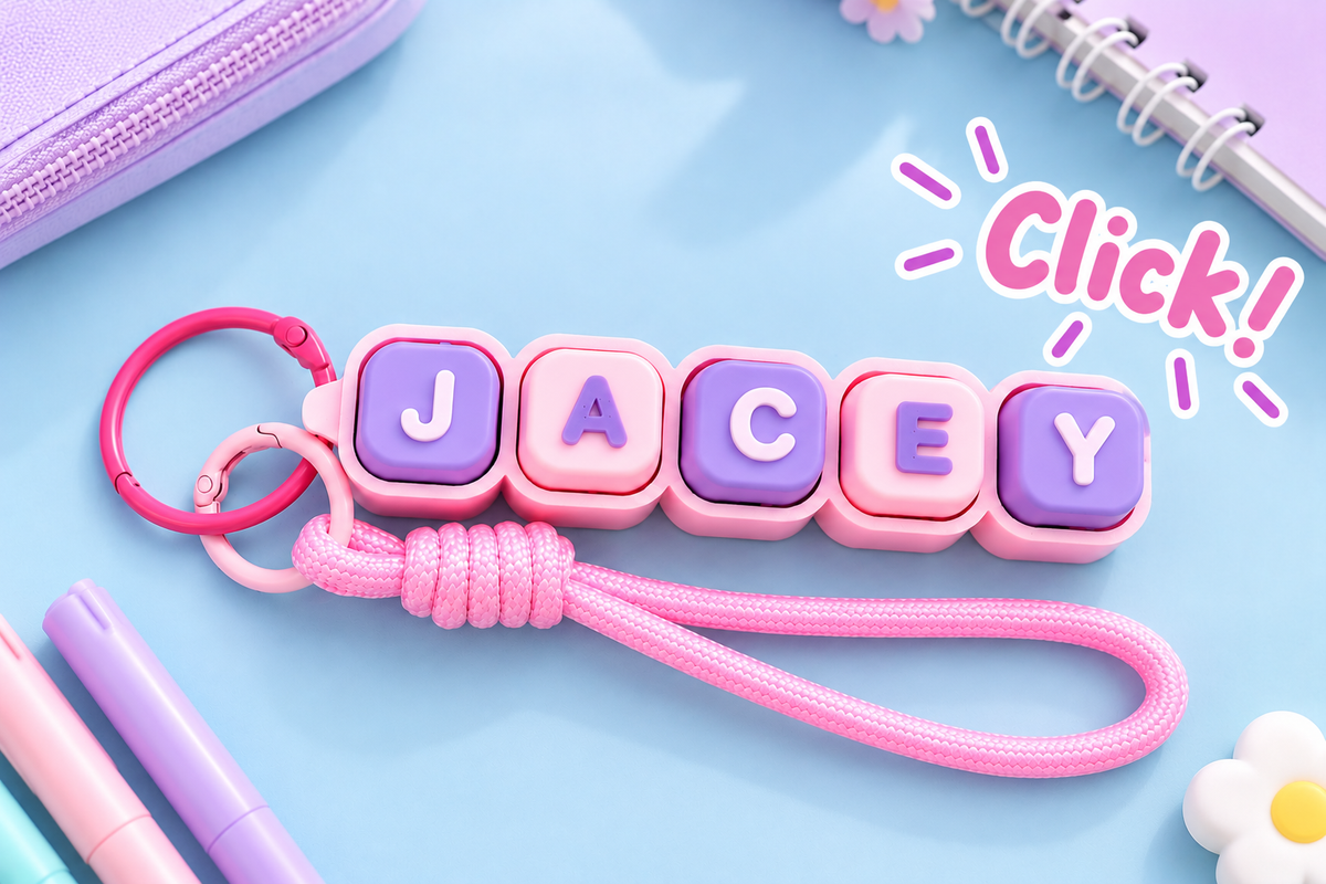 Custom Clicky Clicker Keycap Keychain - Personalise with your name or word