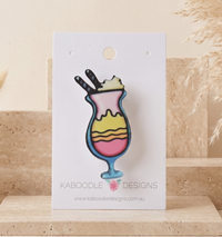 Milkshake Brooch - Acrylic Laser Cut Dessert Pin