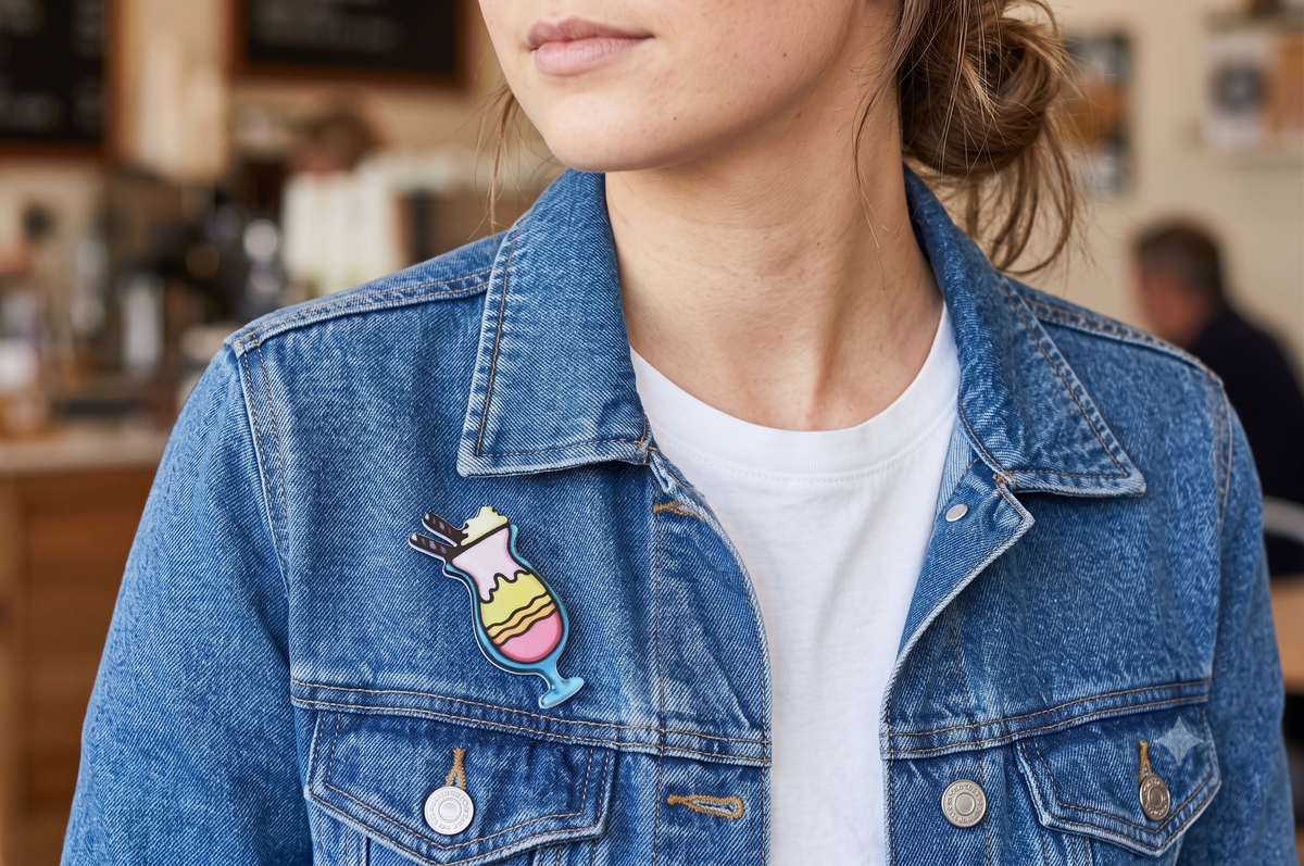 Milkshake Brooch - Acrylic Laser Cut Dessert Pin