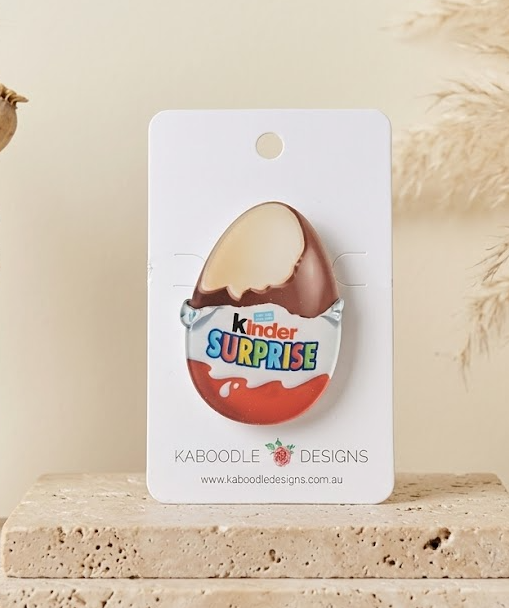 Surprise Egg Brooch - Acrylic Laser Cut Pin