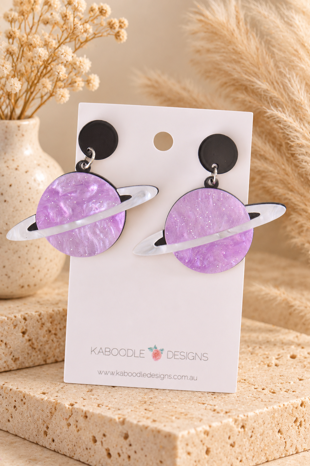 Saturn Planet Drop Earrings