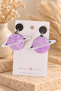 Saturn Planet Drop Earrings