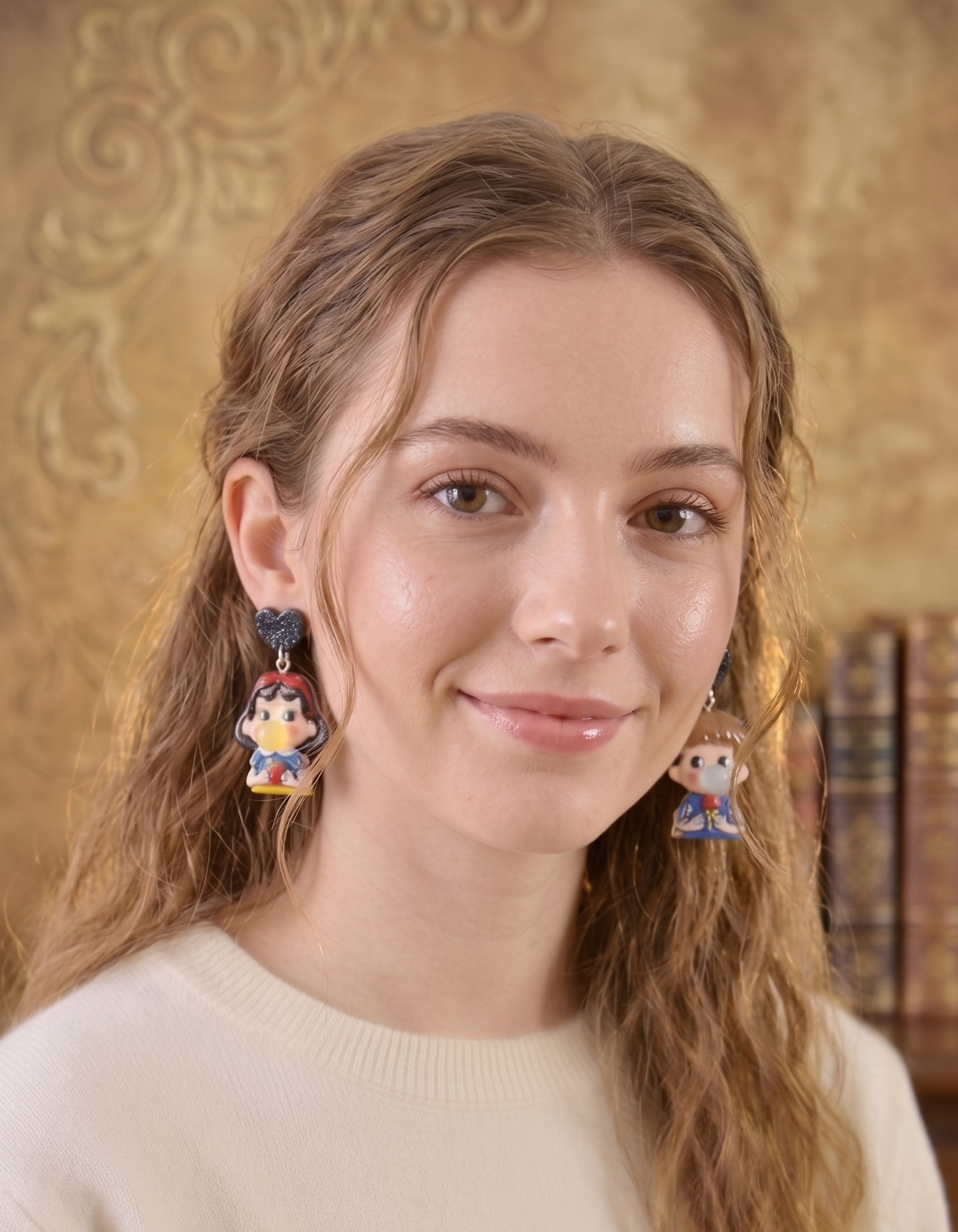 Snow White and Prince Charming Earrings - Bubblegum Fairytale Dangle Drops