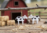 Novelty Cow Farm Animal Drop Dangle Earrings