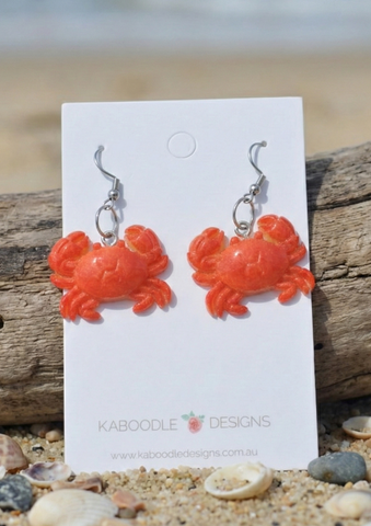 Novelty Miniature Food Crab Drop Dangle Earrings