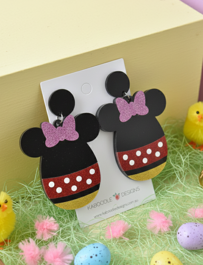 Acrylic Chocolate Easter Egg Drop Dangle Earrings