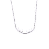 Silver - Stainless Steel Deer Antler Cutout Mini Dainty Minimalist Necklace
