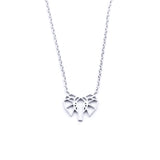 Silver - Stainless Steel Geometric Origami Elephant Cutout Mini Dainty Minimalist Necklace