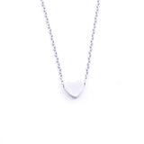 Silver - Stainless Steel Heart Cutout Mini Dainty Minimalist Necklace