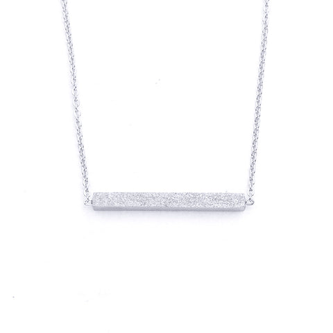 Silver - Stainless Steel Geometric Bar Mini Dainty Minimalist Necklace