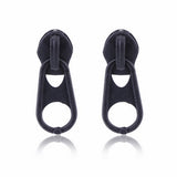 Novelty Zip Stud Earrings - Black