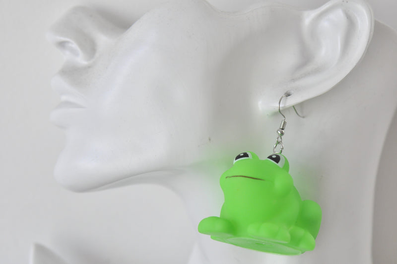 Novelty Frog Drop Dangle Earrings