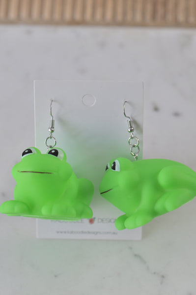Novelty Frog Drop Dangle Earrings