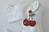 Acrylic Perspex Cherry Fruit Drop Dangle Earrings
