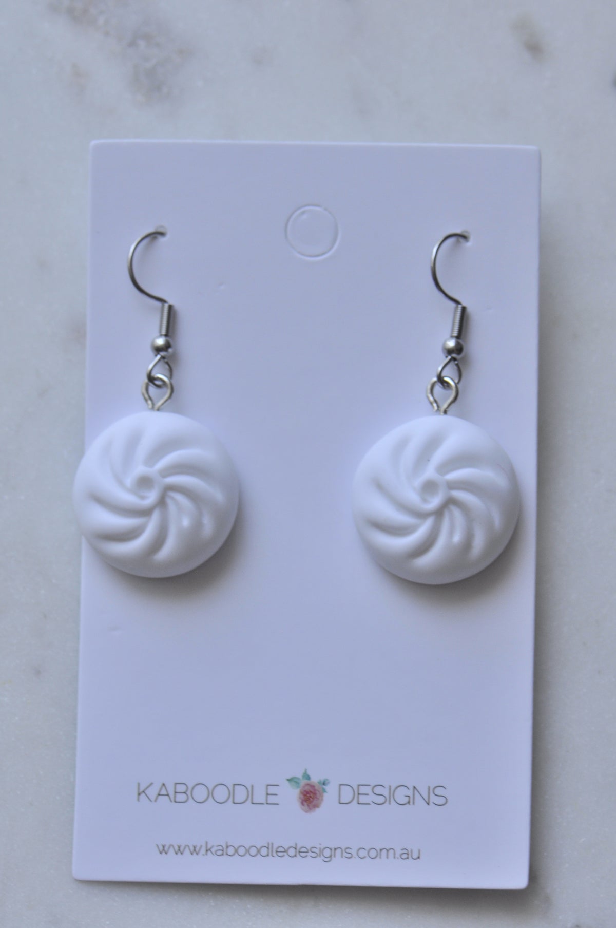 Miniature Food Bao Pork Bun Yum Cha Dangle Earrings