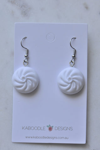 Miniature Food Bao Pork Bun Yum Cha Dangle Earrings