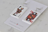 Joker and The Queen Playing Cards Novelty Dangle Drop Earrings