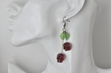 Cherry Cherries Skull Drop Dangle Earrings