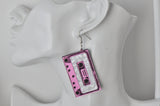 Acrylic Perspex Laser Cut Retro Cassette Tape Drop Earrings