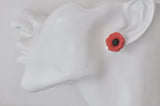 Poppy Flower Anzac Day Stud Earrings - Medium