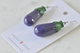 Eggplant Vegetable Novelty Drop Dangle Earrings