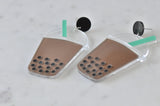 Acrylic Boba Bubble Milk Tea Drop Dangle Earrings