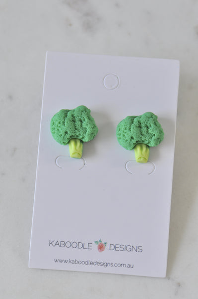 Acrylic Resin Broccoli Stud Drop Earrings