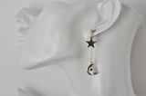 Astronaut Galaxy Universe Star Planet Moon Saturn Novelty Fun Drop Dangle Earrings