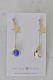 Astronaut Galaxy Universe Star Planet Moon Saturn Novelty Fun Drop Dangle Earrings