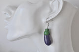 Eggplant Vegetable Novelty Drop Dangle Earrings