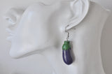 Eggplant Vegetable Novelty Drop Dangle Earrings