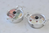 Steamboat Hotpot Food Dinner Vegetables Egg Drop Dangle Earrings