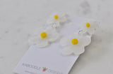 Acrylic Daisy Flower Drop Dangle Earrings