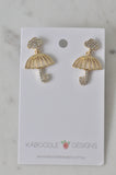 Diamonte Rhinestone Umbrella Cloud Drop Dangle Earrings